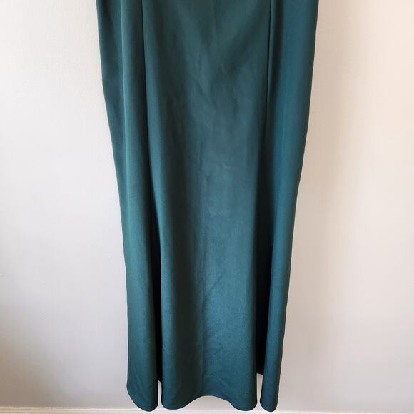 Celine New York Dress Womens M/L Green Maxi Rhinestones Crochet Evening Designer - Picture 3 of 16